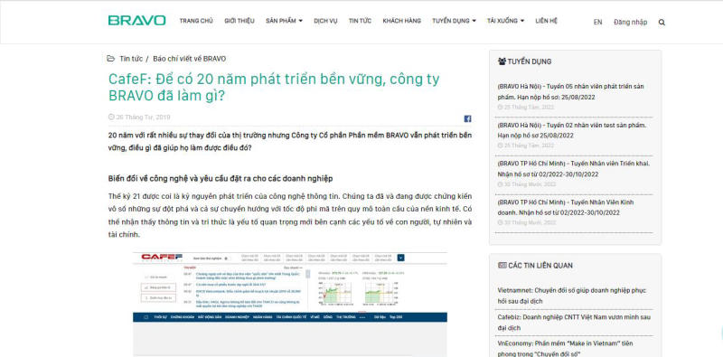 Báo giá đăng bài PR trên báo cafeF mới nhất